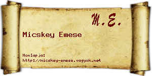 Micskey Emese névjegykártya